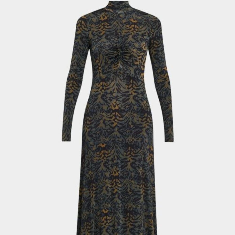 Ulla Johnson Koa Jersey Ruched Front Turtleneck Dress (Size: S)